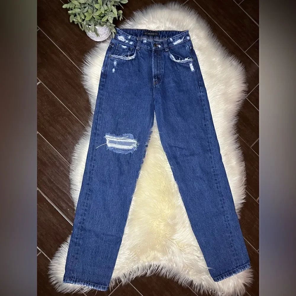 Zara distressed denim sz 2